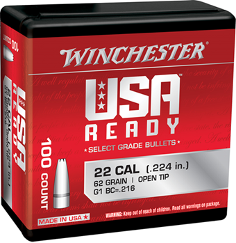 Winchester Ammu 107559 Winchester Ammo WBR22462 Centerfire Rifle  224 Valkyrie 62 gr Open Tip 100 Per B