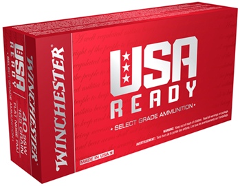 Winchester Ammu 107561 Winchester Ammo RED40 USA Ready  40 S&W 165 gr Full Metal Jacket Flat Nose (FMJF