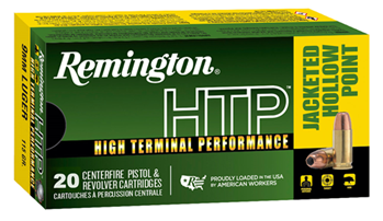 108466 Remington Ammunition 28288 HTP  9mm Luger 115 gr Jacketed Hollow Point (JHP) 20
