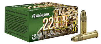 108542 Remington Ammunition 21229 Golden Bullet  22 LR 36 gr Plated Hollow Point 225 Bx