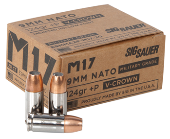 108722 Sig Sauer E9MMA2PM1720 Elite V-Crown  9mm Luger +P 124 gr Jacketed Hollow Point