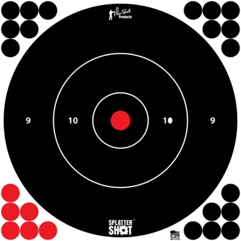 Pro-shot Produc 109334 Pro-Shot 12BWHTETG5PK SplatterShot  Bullseye Tagboard Hanging 12" Black/Red Incl