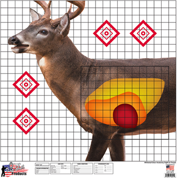 Pro-shot Produc 109373 Pro-Shot WDSI5PK Whitetail Sight-In Deer Heavy Paper Hanging Universal 25" x 25"