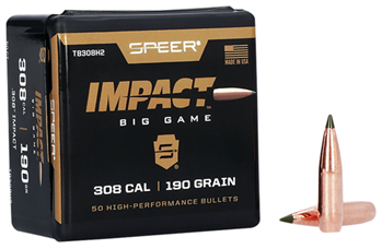 Cci/speer 109601 Speer TB308H2 Impact  30 Caliber .308 190 GR Slipstream Polymer Tip 50 Per Box