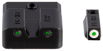 Truglo 109927 TruGlo TG-231MP3W Tritium Pro Night Sights Square Green with White Outline Front
