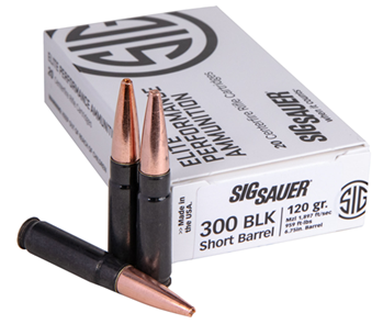 110256 Sig Sauer E300H1SBR20 Elite Copper Duty  300 Blackout 120 gr Copper Solid 20 Bx/