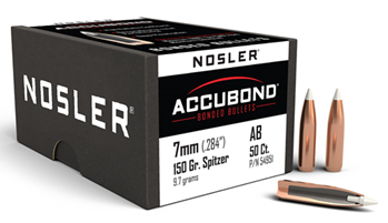110642 Nosler 54951 AccuBond  7mm .284 150 GR Spitzer Point 50 Per Box
