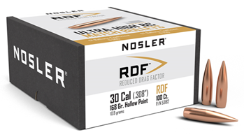 110648 Nosler 53182 RDF Match   30 Caliber .308 168 GR Hollow Point Boat Tail 100 Box