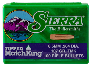 Sierra Bullets 110780 Sierra 7407 Tipped MatchKing  6.5 Creedmoor .264 107 gr Tipped MatchKing 100 Per