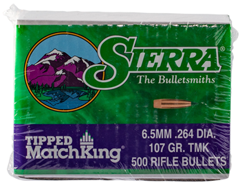 Sierra Bullets 110781 Sierra 7407C Tipped MatchKing  6.5 Creedmoor .264 107 gr Tipped MatchKing 500 Pe