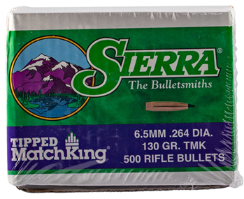 Sierra Bullets 110783 Sierra 7430C Tipped MatchKing  264 Cal .264 130 gr Tipped MatchKing 500 Per Box