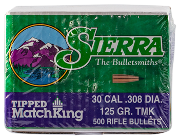 Sierra Bullets 110792 Sierra 7725C Tipped MatchKing  30 Cal .308 125 gr Tipped MatchKing 500 Per Box