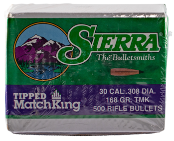 Sierra Bullets 110798 Sierra 7768C Tipped MatchKing  30 Cal .308 168 gr Tipped MatchKing 500 Per Box