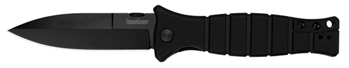 111168 Kershaw 3425 XCOM  3.60" Folding Spear Point Plain Black Oxide 8Cr13MoV SS Blade