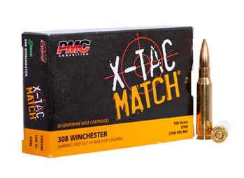 Pmc 111495 PMC 308XM X-Tac Match 308 Win 168 gr Open Tip Match (OTM) 20 Bx/ 40 Cs