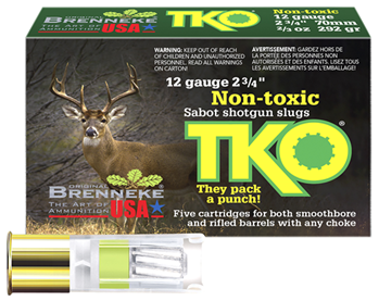 Brenneke Usa 111855 Brenneke SL122TKO TKO  12 Gauge 2.75" 2/3 oz 5 Bx/ 50 Cs