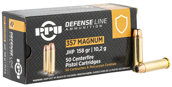 Tr&z Usa Tradin 111972 PPU PPD357 Handgun  357 Mag 158 gr Jacketed Hollow Point (JHP) 50 Bx/ 10 Cs