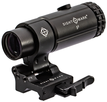 112010 Sightmark SM19064 T-5 Magnifier  Matte Black 5x23mm 30mm Tube Features LQD Flip