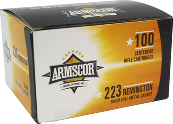 112325 Armscor 50447 Rifle  223 Rem 55 gr Full Metal Jacket (FMJ) 100 Bx/ 12 Cs