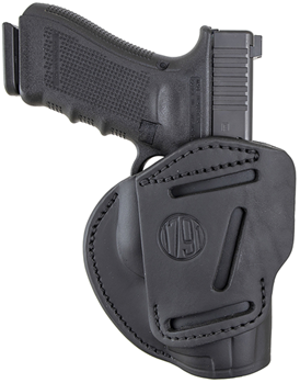 1791 Gun Leathr 112334 1791 Gunleather 3WH5SBLA 3-Way  Size 05 OWB Leather Stealth Black Belt Loop Fits