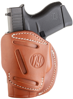 1791 Gun Leathr 112341 1791 Gunleather 4WH2CBRR 4 Way  Classic Brown Leather IWB/OWB fits Glock 42,43/K