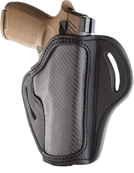 1791 Gun Leathr 112367 1791 Gunleather CFBH24SBLR BH2.4 Belt Holster OWB Black Leather/Carbon Fiber Fit