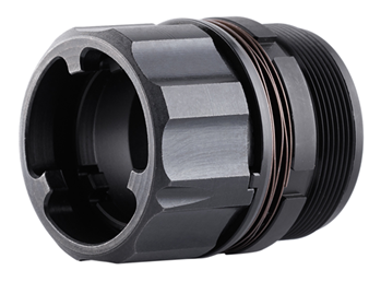 Dead Air Armame 112438 Dead Air DA428 Key-Mo Flash Hider for Omega Black Cerakote Nitride Steel