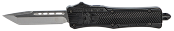 Cobra Enterpris 112474 CobraTec Knives SBCTK1STNS CTK-1  Small 2.75" OTF Tanto Plain Black D2 Steel Bla