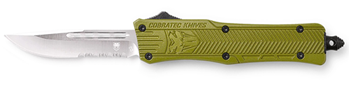 Cobra Enterpris 112480 CobraTec Knives SODCTK1SDS CTK-1 Small 2.75" OTF Drop Point Part Serrated D2 Ste