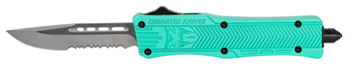 Cobra Enterpris 112483 CobraTec Knives STFCTK1SDS CTK-1  Small 2.75" OTF Drop Point Part Serrated D2 St