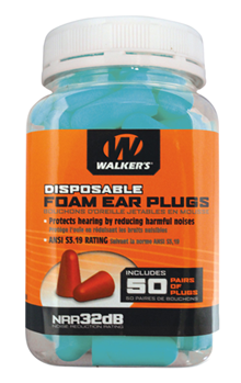 Gsm Outdoors 112634 Walker's GWPFP-50PKTL Foam Ear Plugs  Foam 33 dB In The Ear Teal Adult 50 Pair