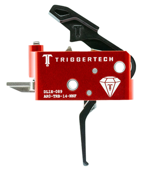 Triggertech 115471 TriggerTech AROTRB14NNF Diamond with Bolt Release AR-Platform Two Stage Flat 1.5