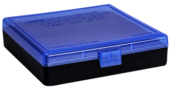 Berrys Manufact 115570 Berrys 67789 008 Ammo Box 40 S&W,45 ACP 100rd Blue Lid w/Black Bottom