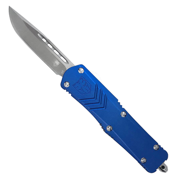 Cobra Enterpris 115604 CobraTec Knives SBLUFSXSDNS FS-X  Small 2.50" OTF Drop Point Plain D2 Steel Blad