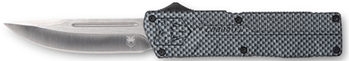 Cobra Enterpris 115610 CobraTec Knives CFCTLWDNS Lightweight  3.25" OTF Drop Point Plain D2 Steel Blade