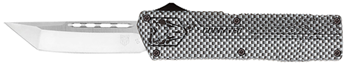 Cobra Enterpris 115619 CobraTec Knives CFCTLWTNS Lightweight  3.25" OTF Tanto Plain D2 Steel Blade/Carb