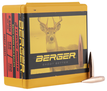 Berger Bullet/c 115664 Berger Bullets 26571 Classic Hunter  6.5mm .264 Dia 135 GR Boat Tail (BT) 100 Pe