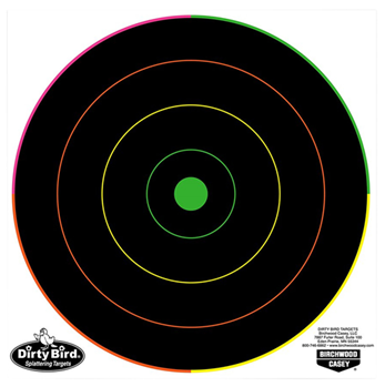 115752 Birchwood Casey 35820 Dirty Bird  8" Bullseye Tagboard Hanging Pistol/Rifle Blac