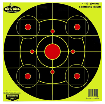 115756 Birchwood Casey 35925 Dirty Bird Sight-In 12" Bullseye Paper Hanging Pistol/Rifl