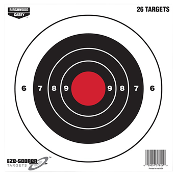 115774 Birchwood Casey 37826 EZE-Scorer Bull's-Eye 8" Bullseye Paper Hanging Black/Red