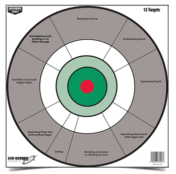 115776 Birchwood Casey 37245 EZE-Scorer Handgun Trainer 12" Bullseye Paper Hanging Gray