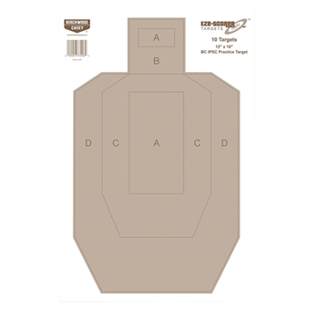 115780 Birchwood Casey 37206 EZE-Scorer  IPSC Silhouette Paper Hanging Universal 12" x