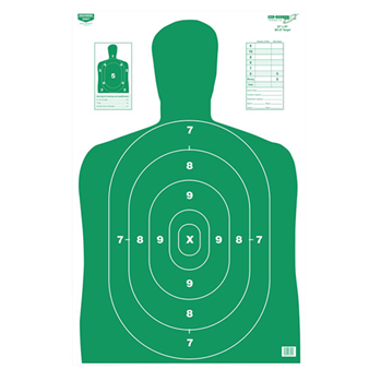 115787 Birchwood Casey 37015 EZE-Scorer Green Target Silhouette Paper Hanging 23" x 35"
