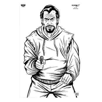 115788 Birchwood Casey 37019 EZE-Scorer Bad Guy Silhouette Paper Hanging 23" x 35" Blac