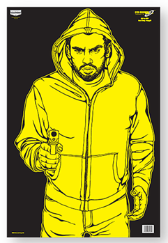 115789 Birchwood Casey 37035 EZE-Scorer Bad Guy Silhouette Paper Hanging 23" x 35" Blac