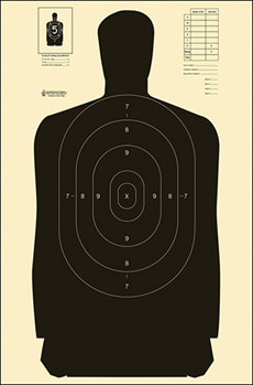 Action Target I 116012 Action Target B27SBLACK100 Qualification  Silhouette Heavy Paper Hanging Black/W