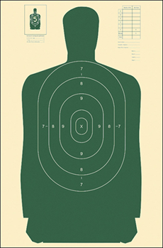 Action Targets ACTB-27SGREEN Action Target B27SGREEN100 Qualification  Silhouette Paper Hanging 24" x 45" Gre