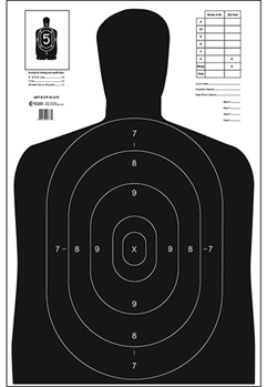 Action Target I 116022 Action Target B27EBLACK100 Economy  Silhouette Paper Hanging 23" x 35" Black/Whi