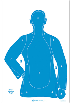 Action Target I 116030 Action Target B21EBLUE100 Qualification  Silhouette Paper Hanging 23" x 35" Blue