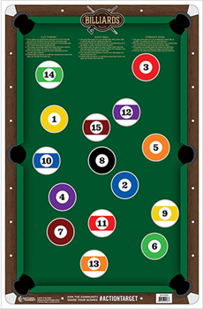 Action Target I 116068 Action Target GSPOOL100 Billiards  Pool Table Paper Hanging 23" x 35" Multi-Colo